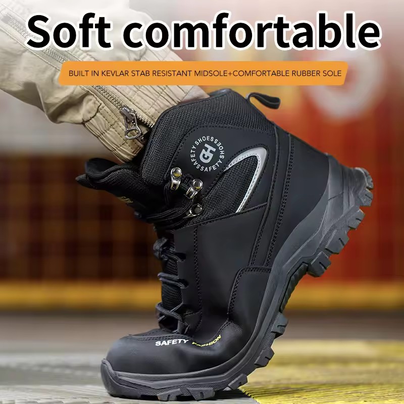 Security Boots Men Anti smashing anti stabbing Work Boots Protective Shoes waterproof Work Safety Shoes wear resistant