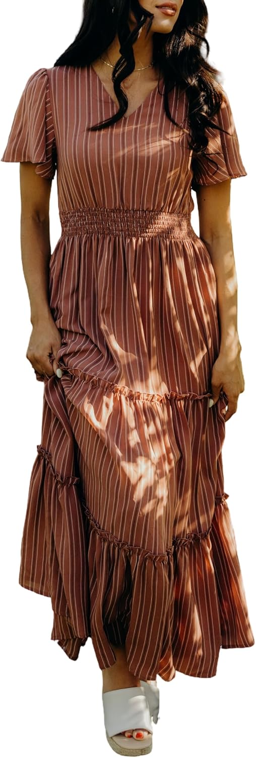 Mikarose Women's The Eden Antique Cream Ditsy Floral Midi Dress