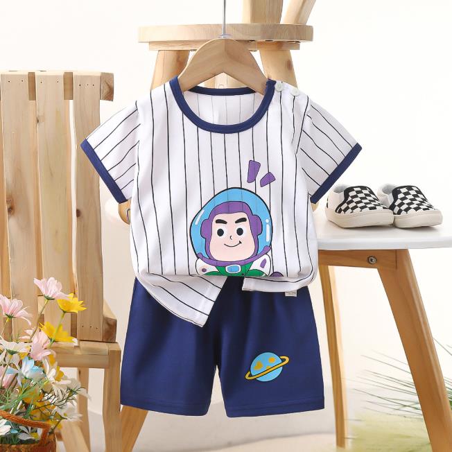 2Pcs Children's Clothing Boys Summer Suit Baby Infant Kids Clothes Short-sleeved T-shirt two-piece 01-2-3-4 years old