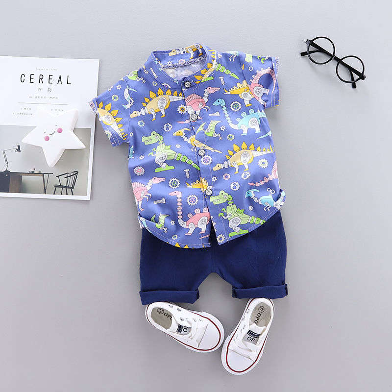 Kids Boys Casual Set Toddler Whale Shirt Tops+Shorts Set Outfits Clothes 2PCS