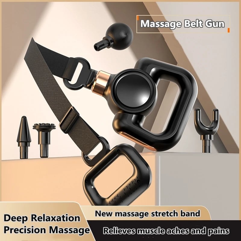 New Fascial Gun Muscle Relaxing And Relif Fatigue Vibration Massager Low Noise Multifunction Massage-Head and Belt Body Relaxer