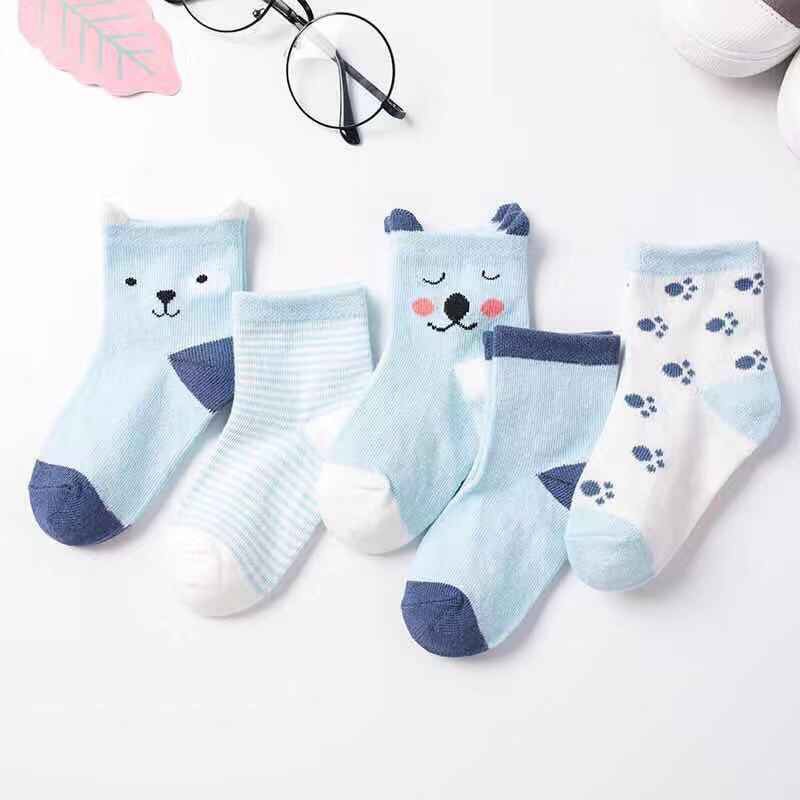 Soft Knitted Cotton Baby Socks for Newborn Boy and Girl 5 Pairs /