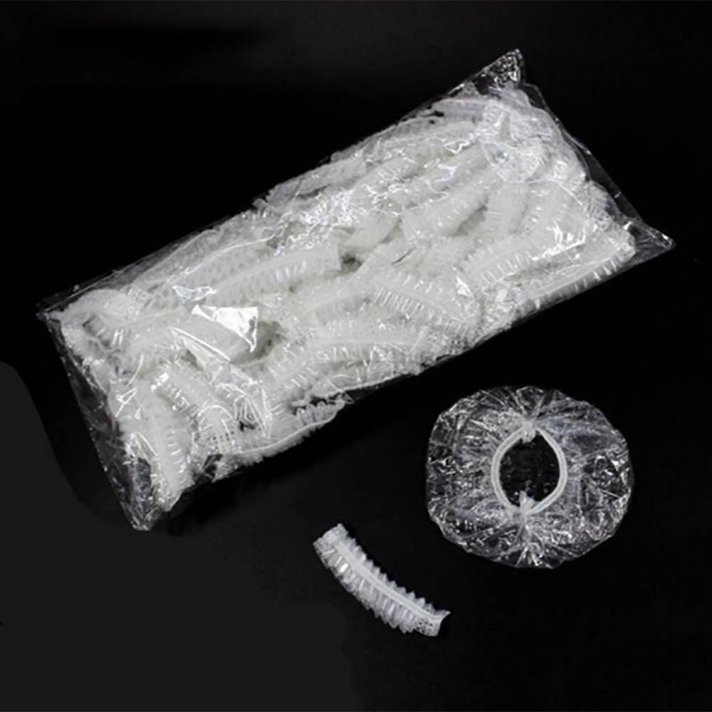 100pcs Disposable Plastic Waterproof Ear Protector Cover Caps Salon Hairdressing Dye Shield Protection Shower Cap Tool AU30