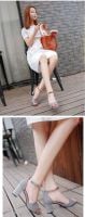 Women Shoe Sexy Fish Mouth Gollow Roman Sandals Thick With Beaded High heels women sandals