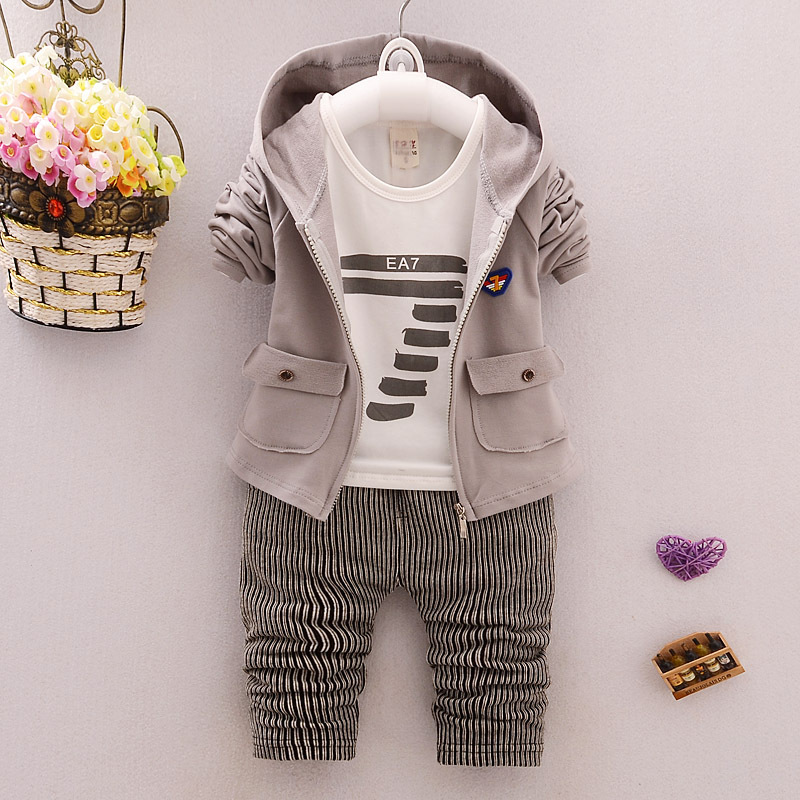 BibiCola toddler Clothes Baby Boy Clothing set Sport Suits fashion Hooded +T-shirt + Pants 3 Boys Tracksuit Sets