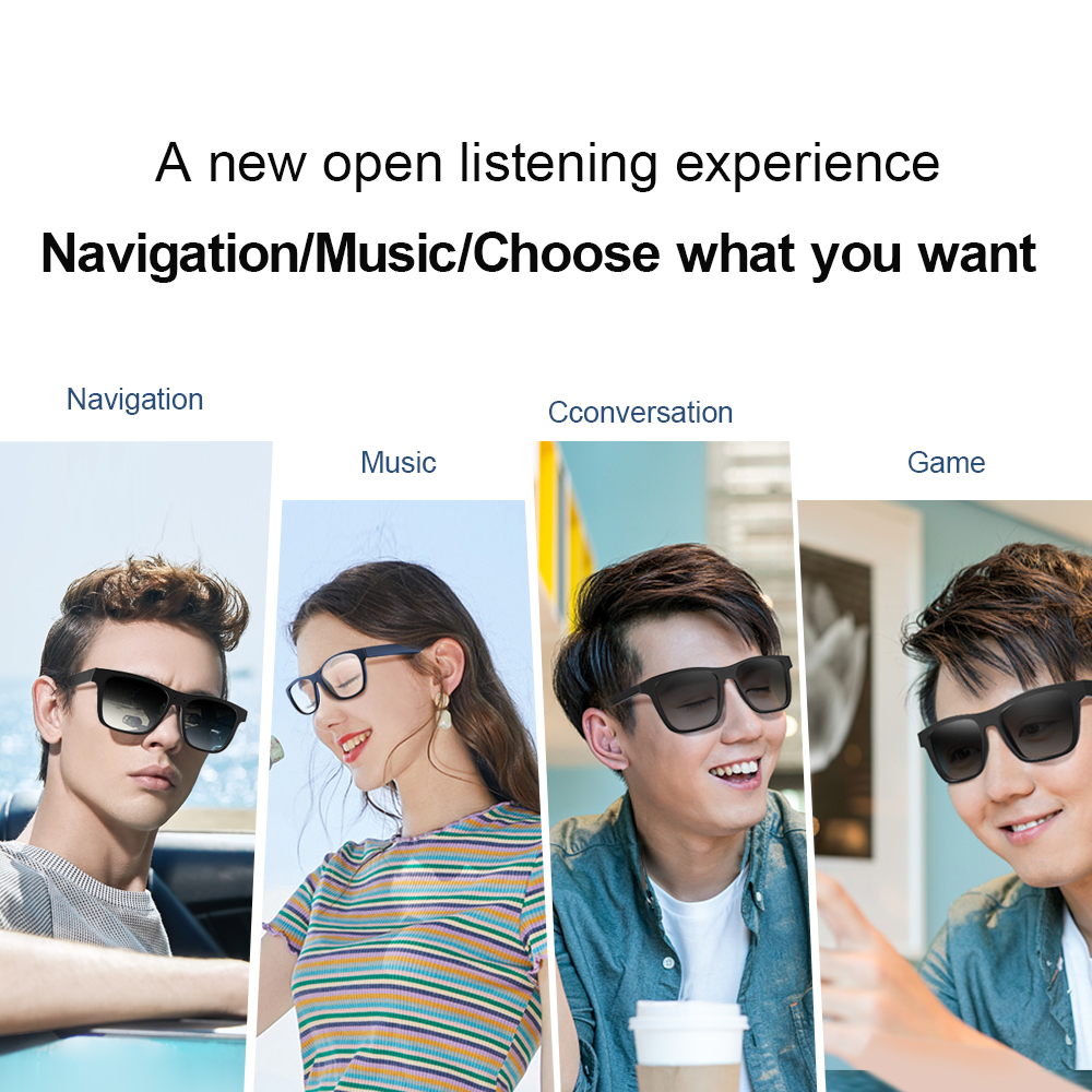 High End Audio Glasses Smart Headset Sweatproof Wireless Bluetooth Handsfree Open Ear Polarized Music Sunglasses For xiaomi