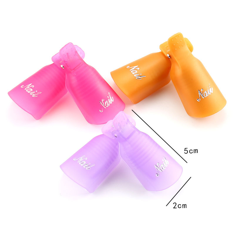 10PCS Plastic Nail Art Soak Off Cap Clip UV Gel Polish Remover Wrap Tool Nail Art Tips for Fingers Nail Polish Remover Nail Tool