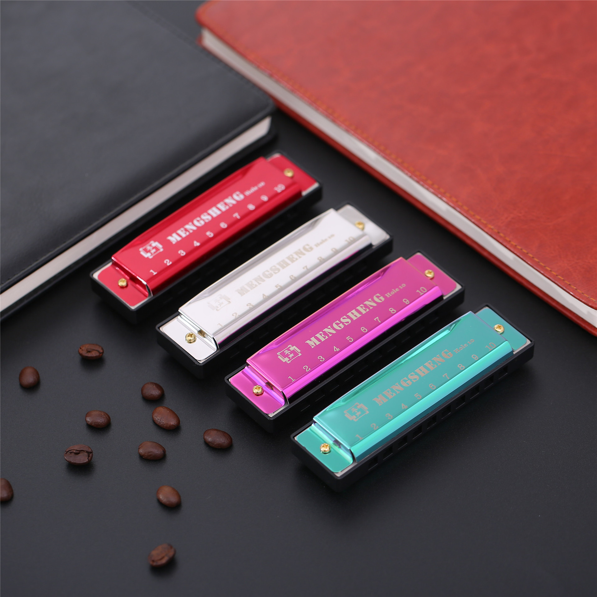 10-hole Harmonica Harmonica Educational Musical Instrument Beginner Teaching Playing Gift Copper Resin Harmonica Core