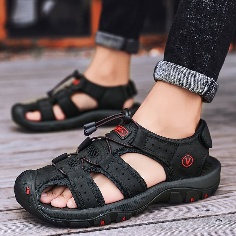 Men Sandals Cowhide Leather Male Summer Shoes Outdoor Beach Gladiator Sandals Shoes For Men Sneakers