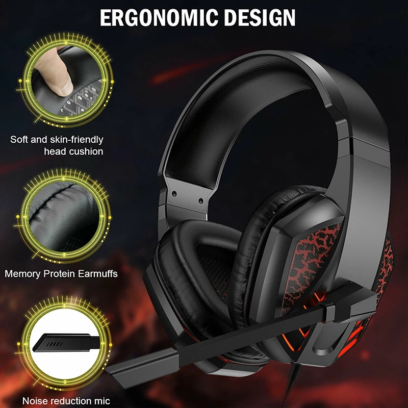 Gaming Headset PRO Gamer Headset Wired Headphones LED USB/3.5mm Headset Gamer With Mic For Xbox PC PS4