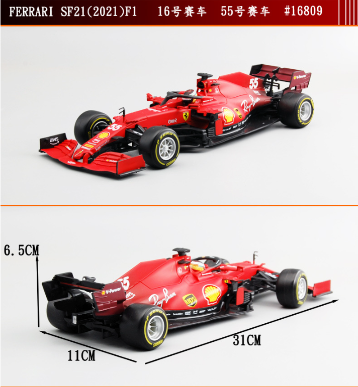 1:43 RB16B SF1000 SF90 SF71H SF70H RB15 RB14 W10 F1 Racing Formula Car Static Simulation Diecast Alloy Model Car