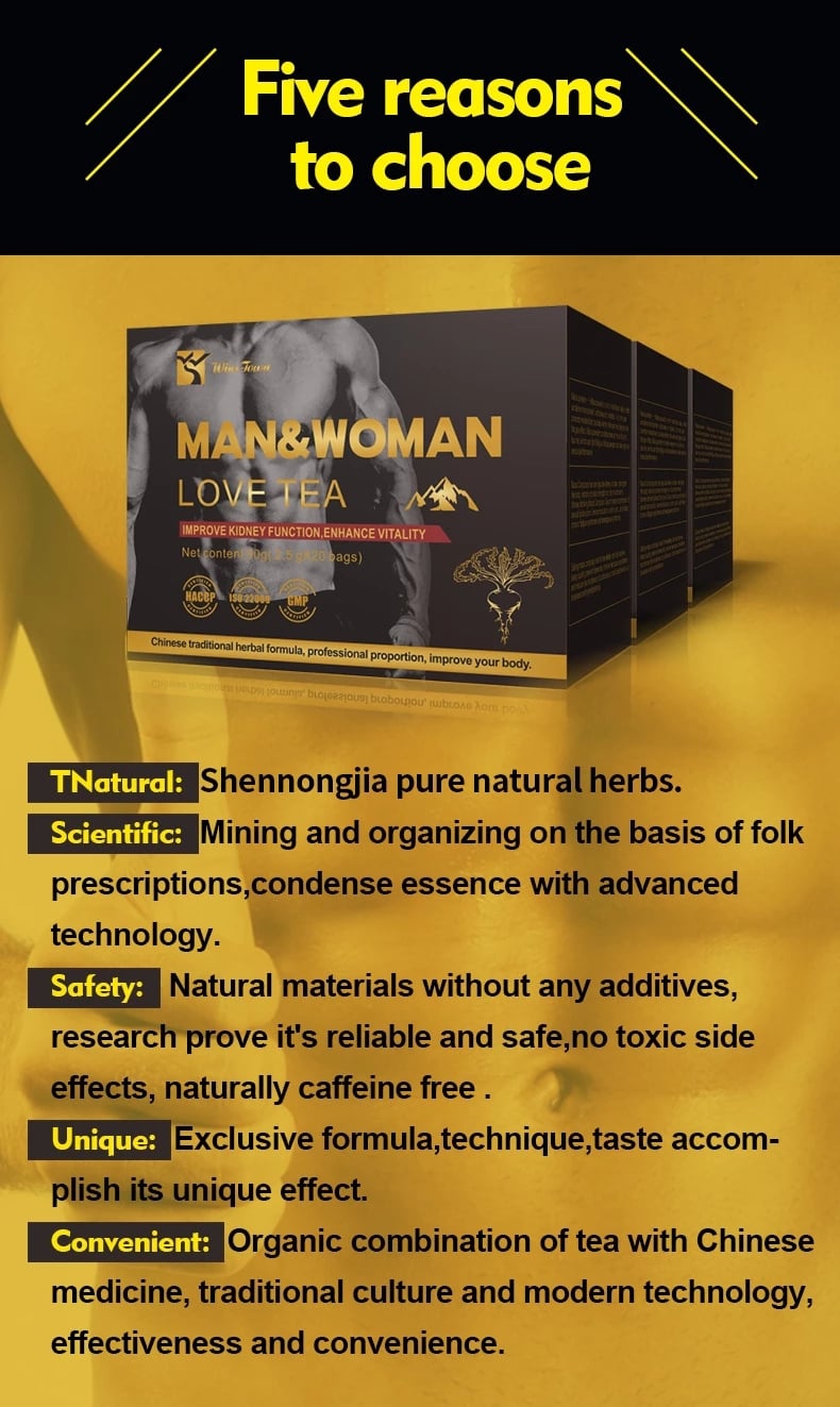 Men's Maca Energy Tea Relieve Stress and Fatigue Improve Kidney Function Enhance Men's Vitality Health Drink Men Women Sex Tea