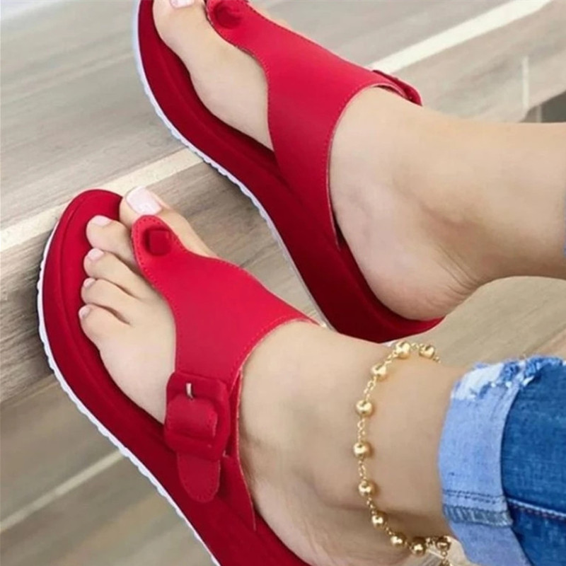 New Women Wedges Sandals Summer Casual Muffin Slip on Platform Flip Flops Ladies Sandals Party Peep Toe Sandals Sandalias Mujer