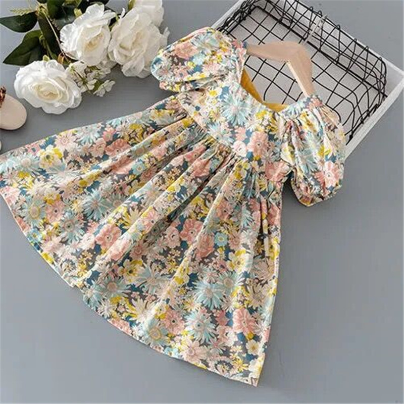 Lawadka New Summer Kids Girls Dress Print Floral Bow Dresses For Girls Fashion Princess Girls' Children Clothing