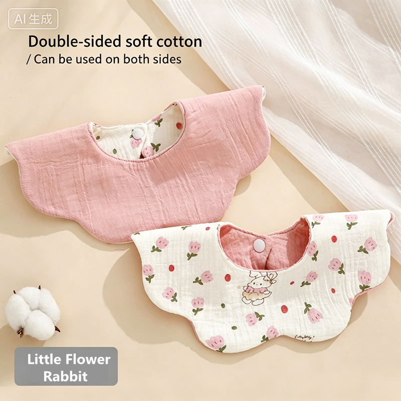 Organic Cotton Muslin Newborn Baby Bibs For Teething Drooling Soft & Absorbent Saliva Towel Burp Cloth Baby Feeding Drool Bibs
