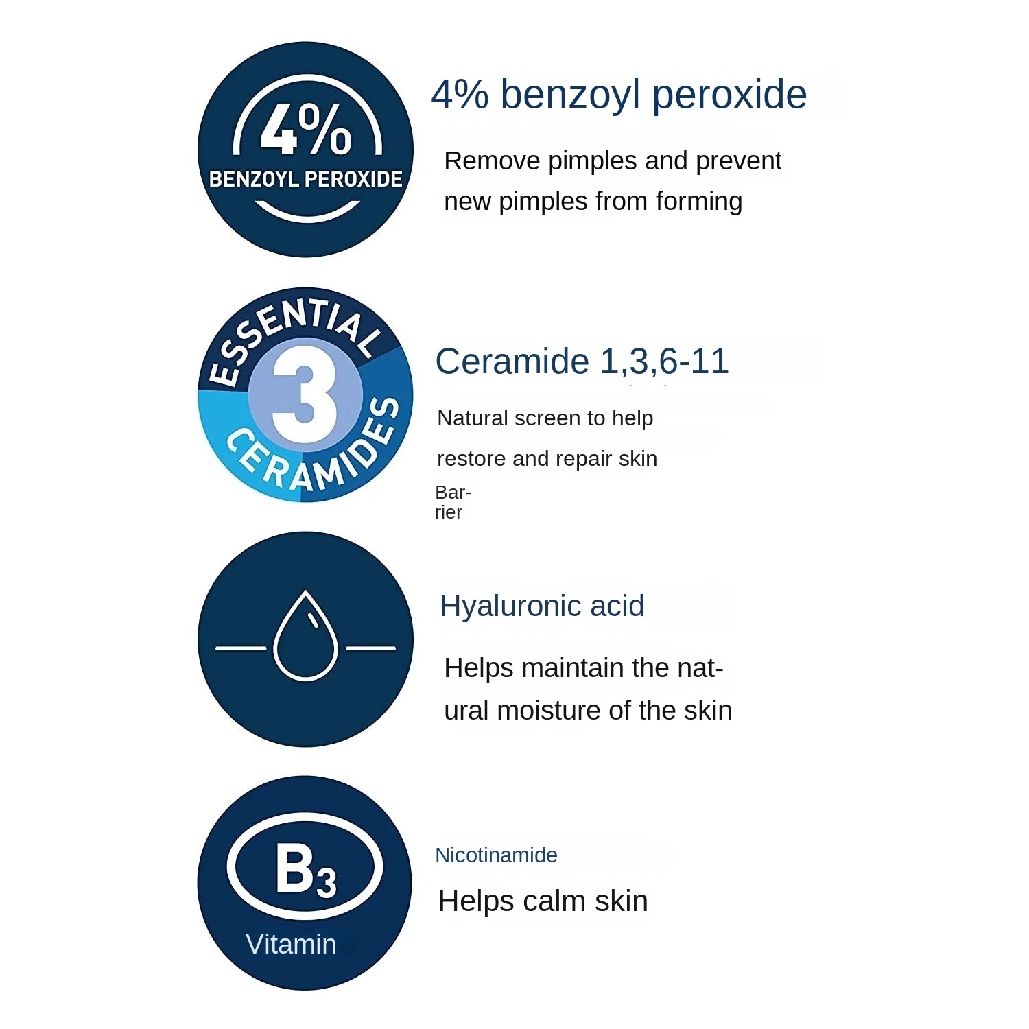 150ML CeraVe Acne Foaming Cream Cleanser 4% Benzene Peroxide for Acne and Oil Control Cream To Foam Formula Fragrance Free