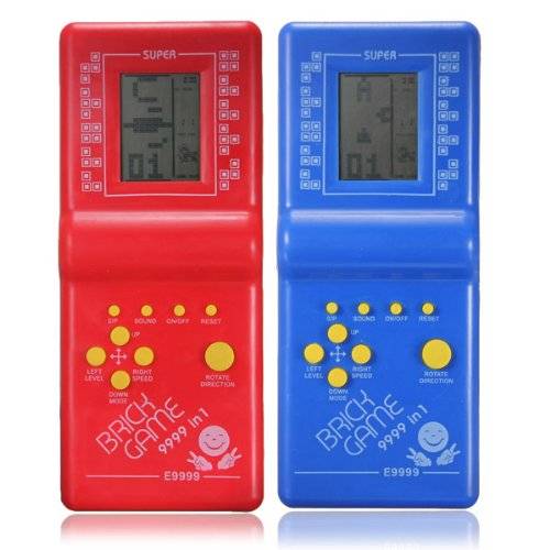 Classic Handheld Game Machine Tetris Brick Game Kids Game Machine with Game Music Playback without Battery