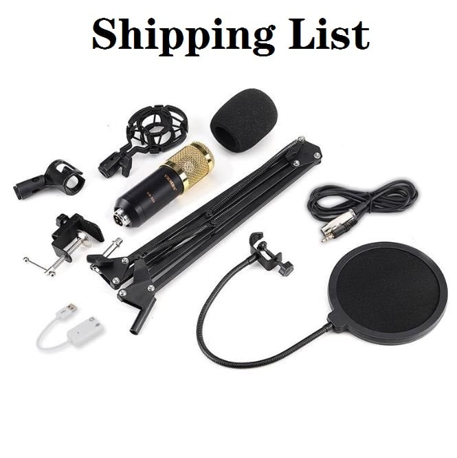 Professional Studio condenser microphone live stream broadcasting set for podcast TikTok mic set stand BM800 BM 800