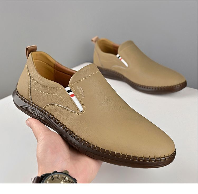 Men's Shoes Round Toe Ltalian Casual Cow Leather Loafers Dress Shoes