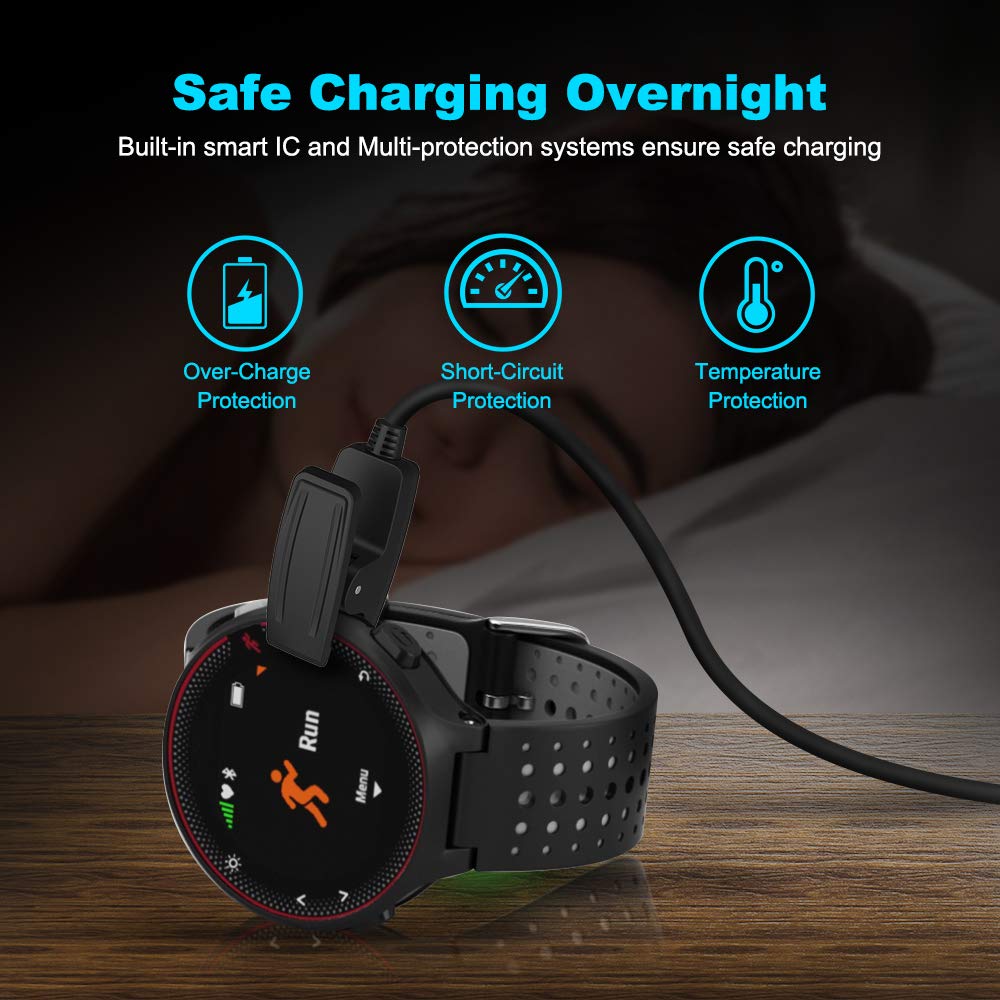 Charging Cable Data Clip Cradle Charger 5V For Garmin Forerunner 235 630 230 735XT 35/30 Watch For Vivomove HR/Approach S20 Blac