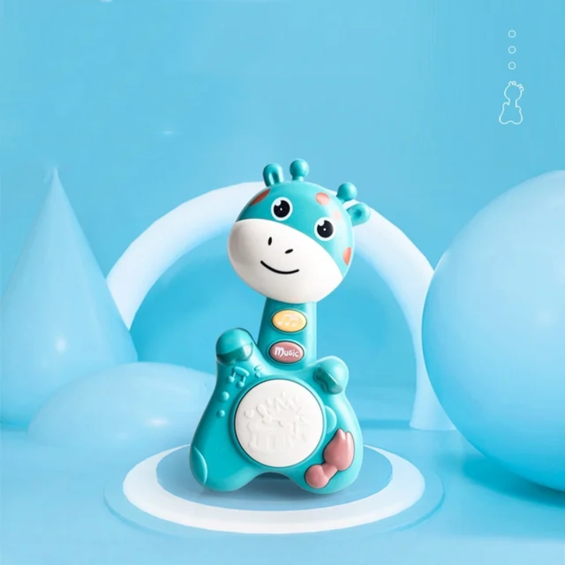 Musical Flashing Baby Cartoon Deer Hand Drum Early Learning Education Toys Infant Hand Bell Mobile Newborn Weep Tear Toy