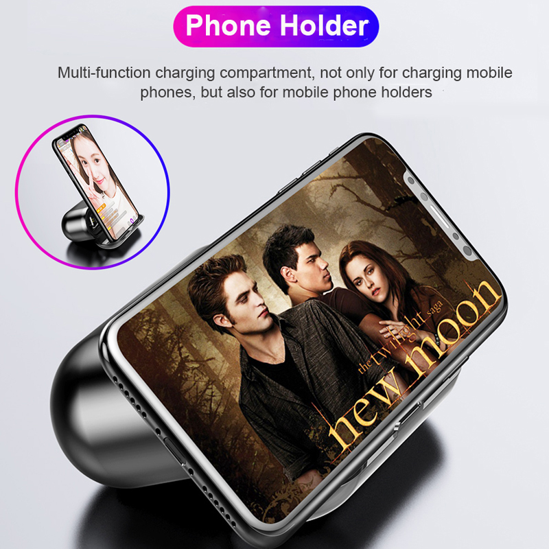 F9 Bluetooth V5.0 Earphone Wireless Headphones 9D Stereo Sport Headset TWS Mini Earbuds with Power Bank 2000mAh Phone Holder