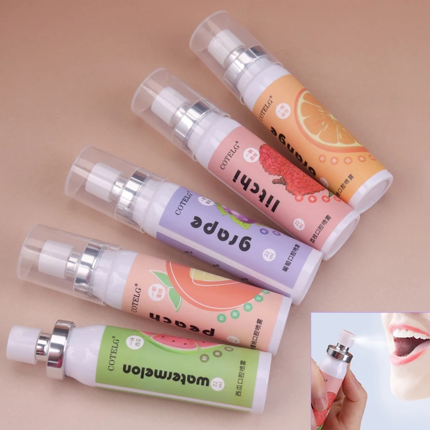 1PC Oral Fresh Spray Mouth Freshener Oral Odor Treatment Oral Remove Bad Breath Fruit Litchi Peach Flavor Persistent Oral Care