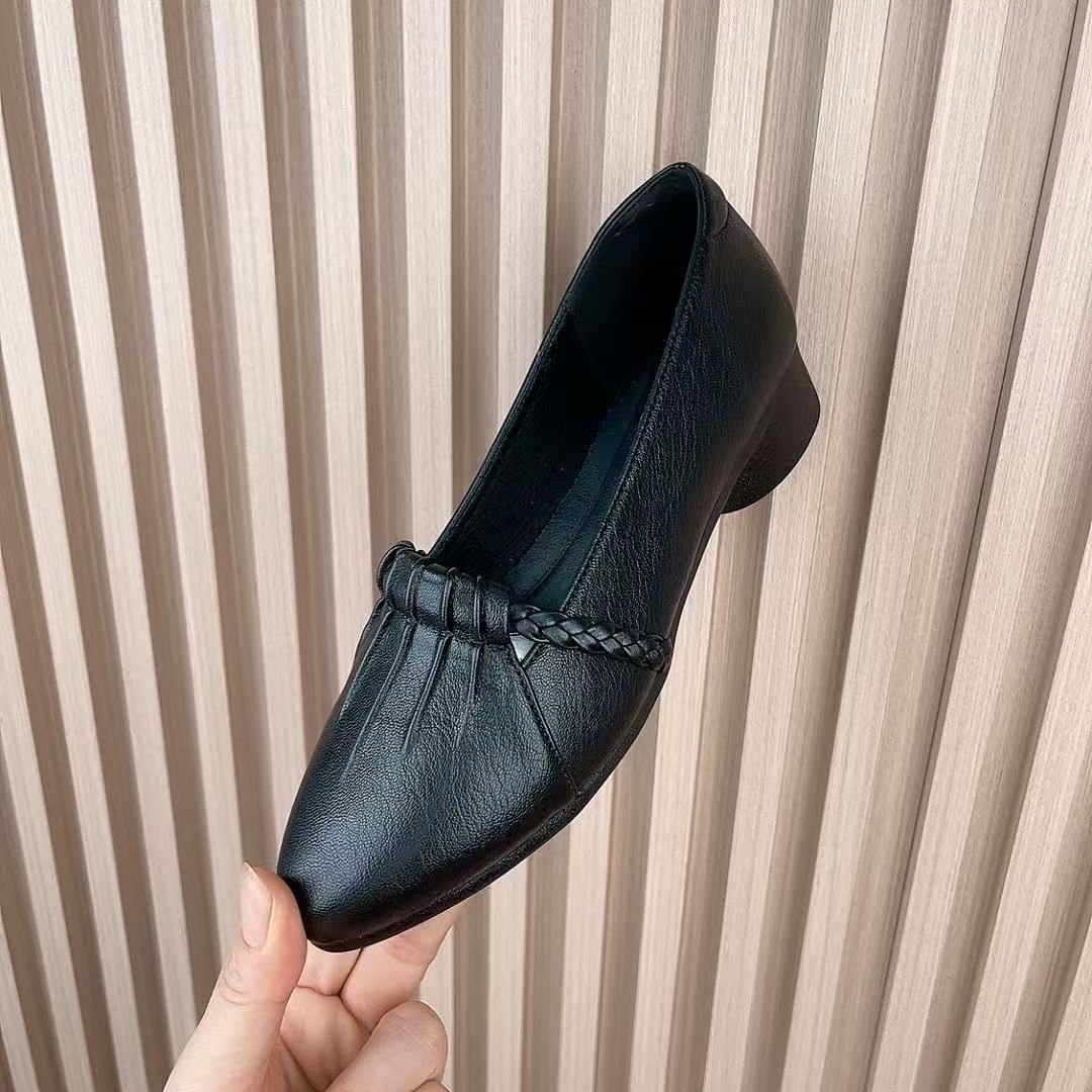 Women Fashion Sweet Light Weight Spring & Summer Anti Skid Square Heel Shoes Lady Classic Office Work Shoe