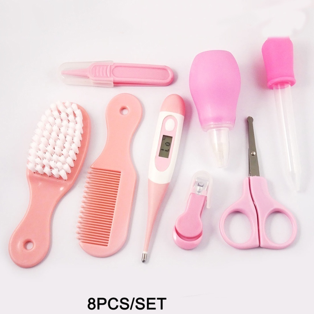 10 /set Baby Thermometer Hairbrush Nail Scissors Nail Clippers Nasal Aspirator