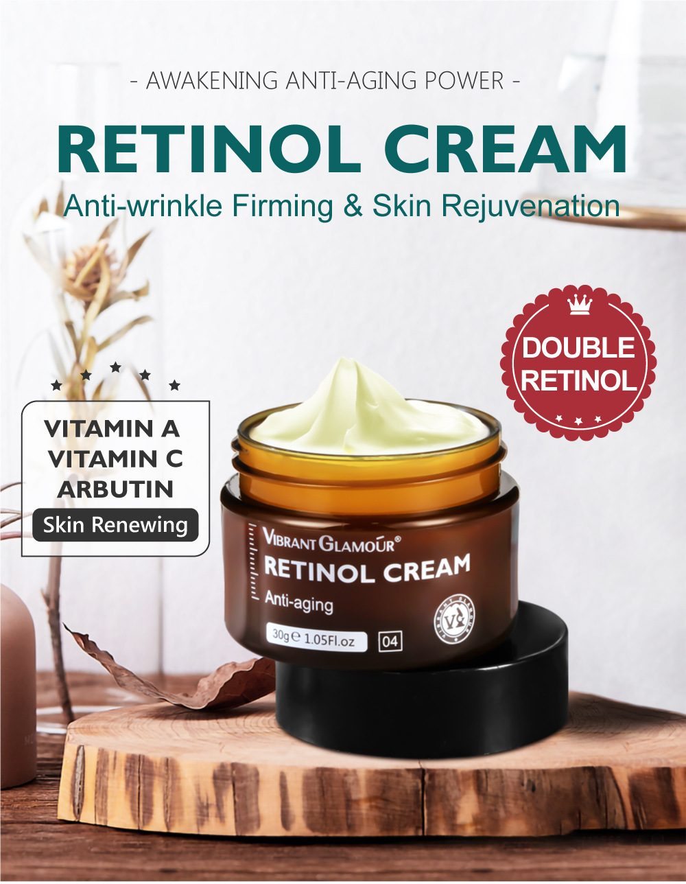 VIBRANT GLAMOUR peptide repair a alcohol moisturizing retinol face cream cosmetics face cream