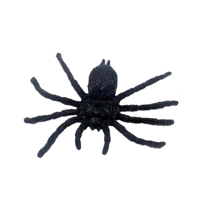 Black Spider Plastic Simulation Big Spider Halloween April Fool's Toy 8*6*1.1cm Fake Spider