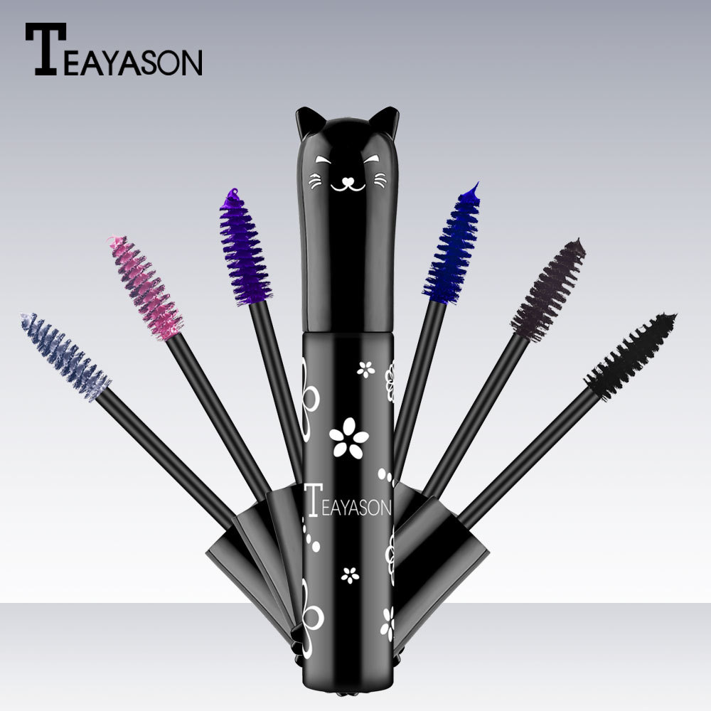 6 Color Mascara Waterproof Fast Dry Eyelashes Curls Extension Make-Up Eyelashes Blue Pink Purple Black White Coffee Ink Mascara