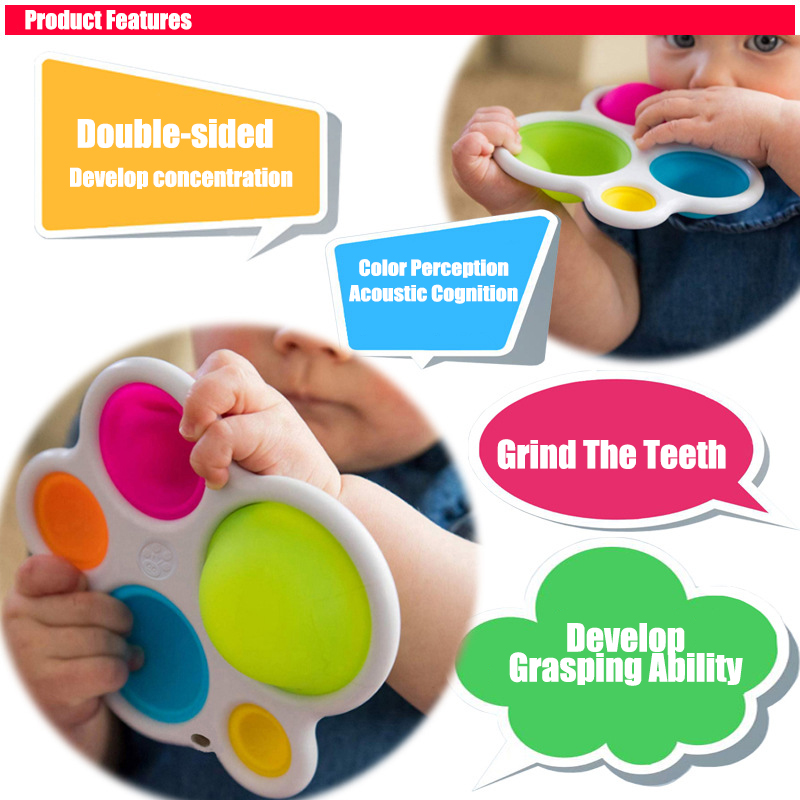 Simple Finger Exercise Montessori Board Toys Colorful Push Pops Montessori Fidget Decompression Toys for Baby Adult