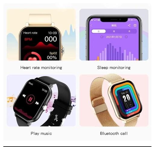 For Android OS IOS Phone Color Screen Full Touch Custom Dial Smart Watch Women Bluetooth Call SmartWatch Men