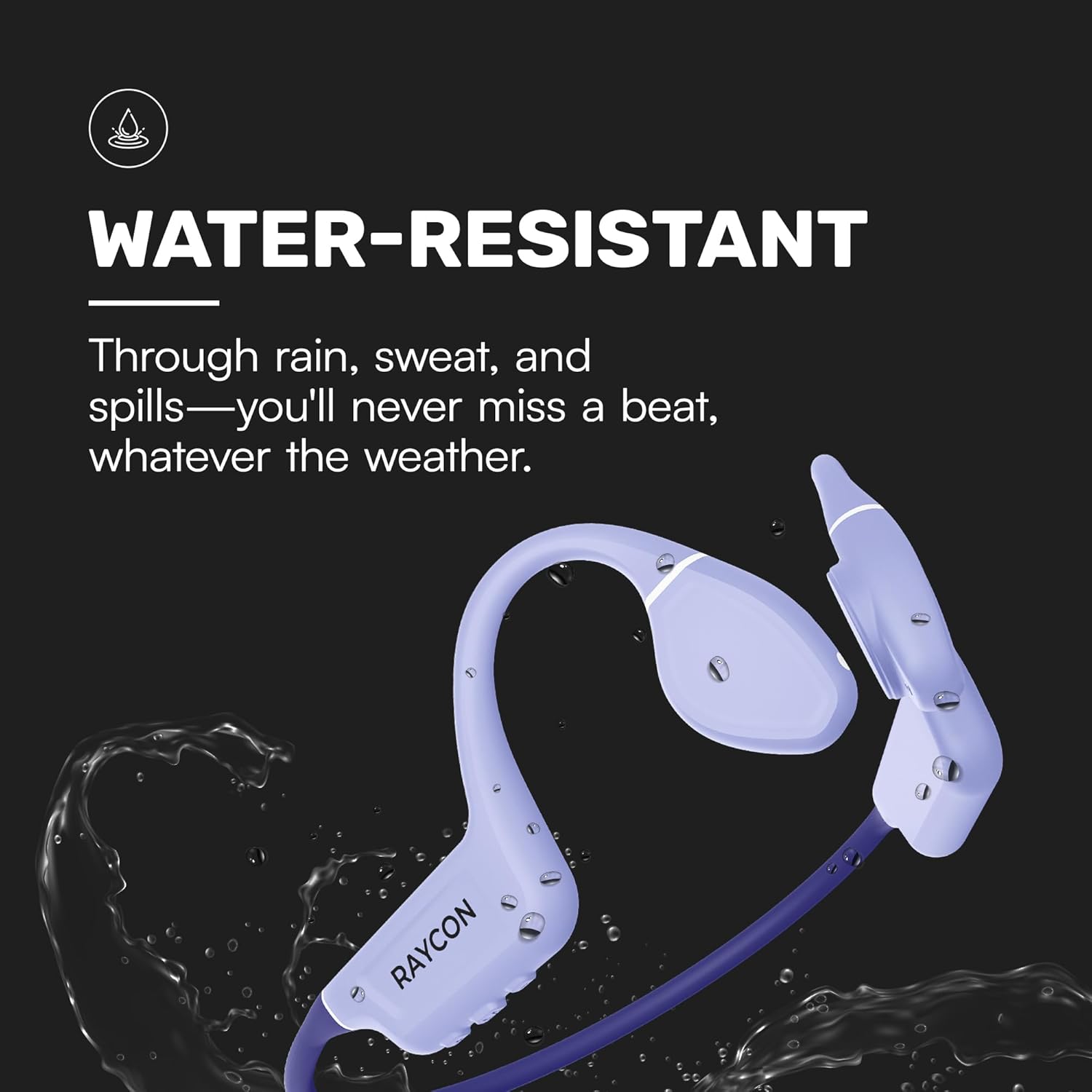 Raycon Bone Conduction Headphones Bluetooth - Open Ear Running Headphones, Sweat & Water-Resistant Earbuds with Mic for Sports & Workouts, 13hr Playti