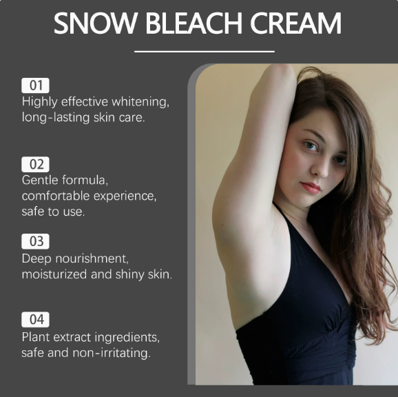 Body Whitening Bleach Cream Brighten Underarm Elbow Knees Joint Removal Intimate Parts Dark Spots Melanin Snow Bleach Cream