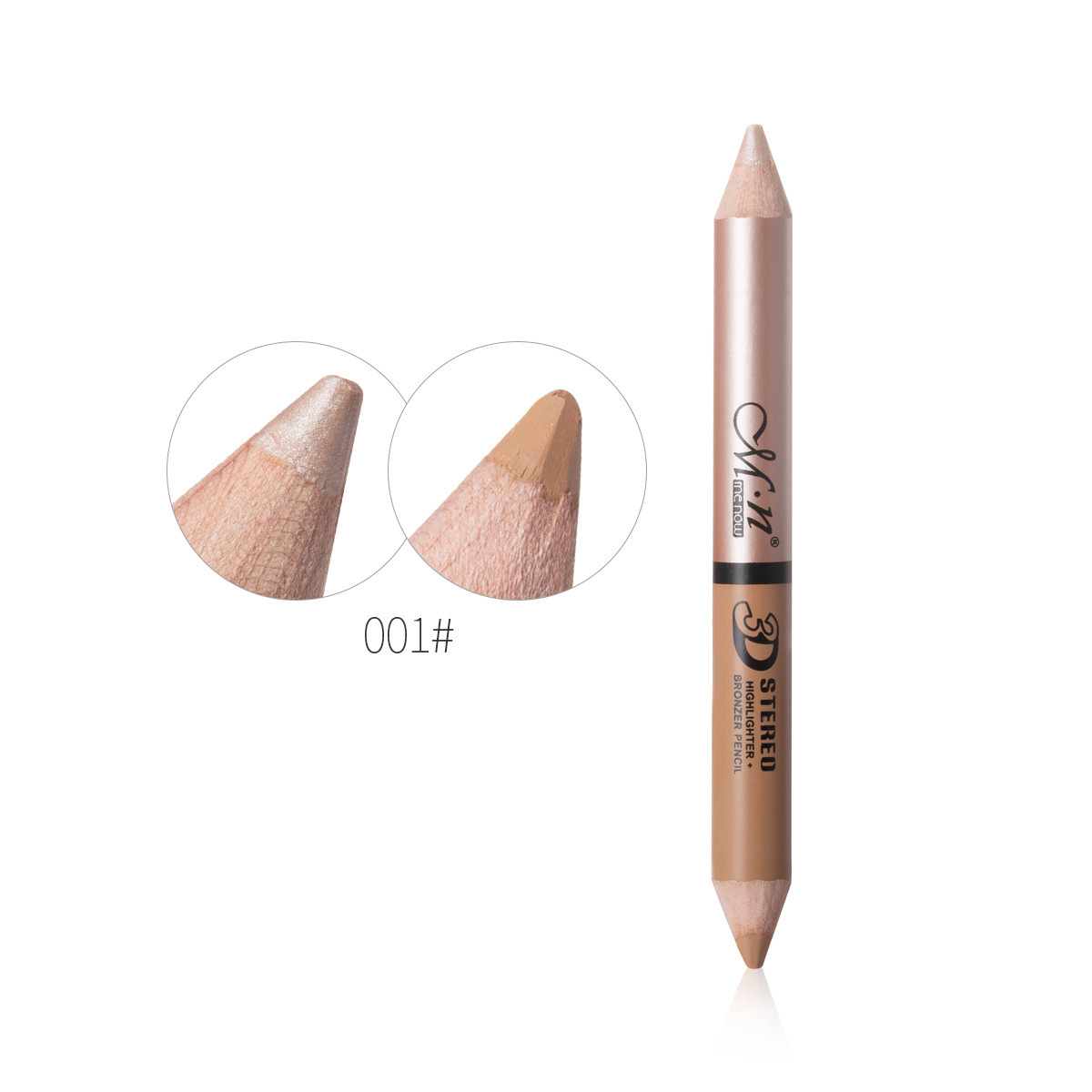 A dual-purpose 3D silkworm Concealer repair pen high gloss eye shadow stick pearl double head cosmetic pencil