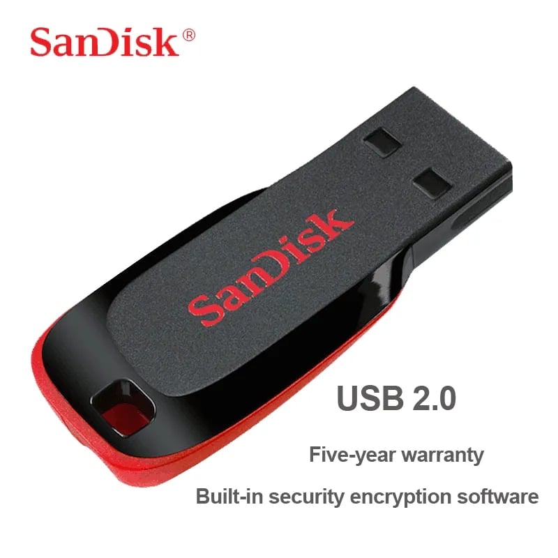 100% Original SanDisk USB 2.0 Mini Pen Drives 64GB 32GB 16GB USB Flash Drive Stick U Disk USB Key PenDrive for PC