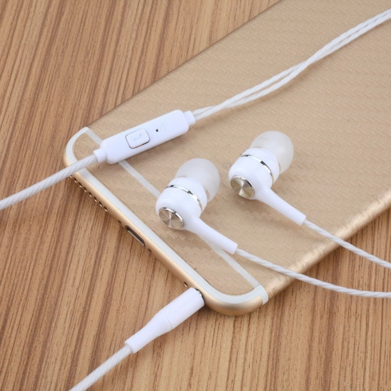 New Sport Earphone Wired Super Bass 3.5mm Crack Colorful Headset Earbud with Microphone Hands Free