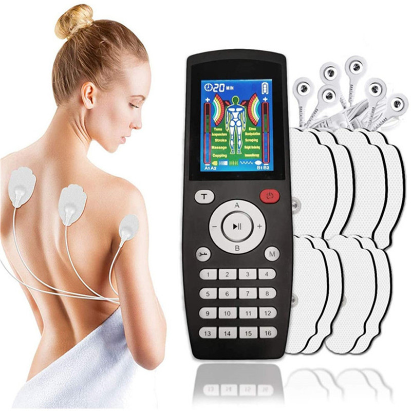 16 modes four-channel output port color screen pulse massager TENS massager EMS digital massager