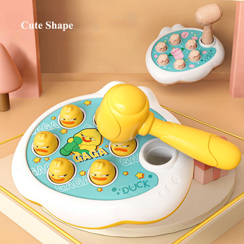 1set Duck/Frog/Pig Baby Toy Montessori Learning Game Educational Puzzle Gift for 12 24 Months Toddler Boy/Girl with Hammer