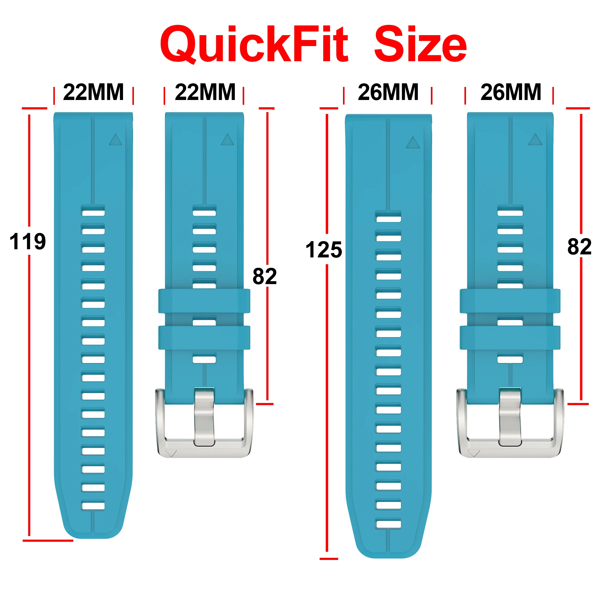 QuickFit 22 26mm Silicone Watch Strap For Garmin Fenix 5 5X Plus WatchBand Fenix 8 7 7X 6 6X EPIX Gen2 47 51mm Enduro 3 2 Correa