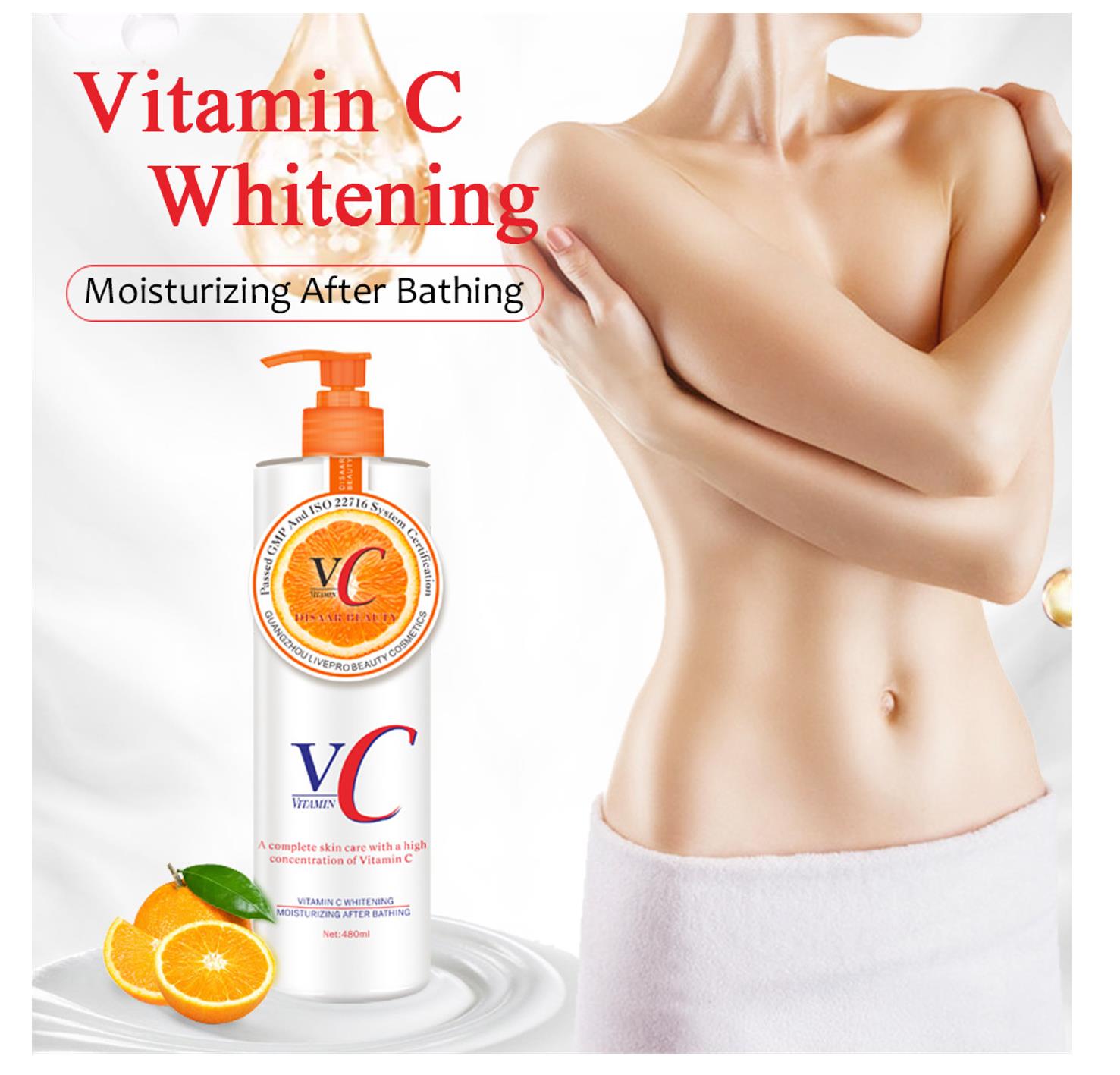 Disaar Vitamin C Body Milk Moisturizing and Brightening Body Lotion 480ml VC body milk