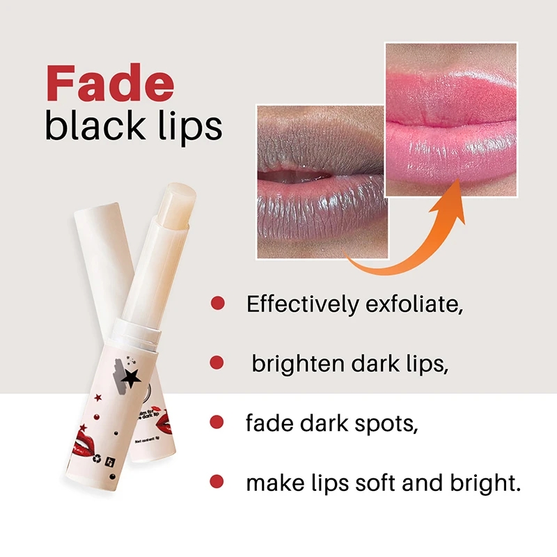 Lip Black Removal Lip Balm Pink Lip Lightening Melanin Fade Lip Balm Moisturizing Lip Brighten Cream Lip Care Makeup Beauty