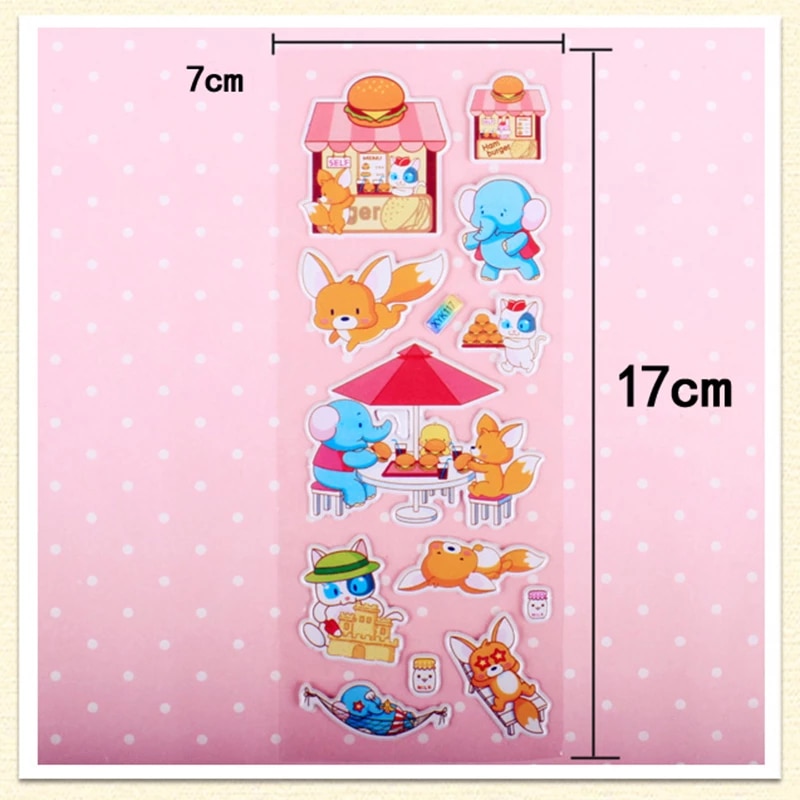 40 Mixed Packs Kids Stickers Puffy Bulk Stickers for Girl Boy Birthday Gift Scrapbooking Animals Cartoon