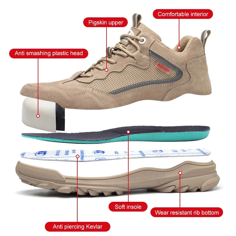 Flying woven labor protection shoes Men's anti-smashing, anti-piercing, breathable work shoes Steel Baotou high-top safety shoes