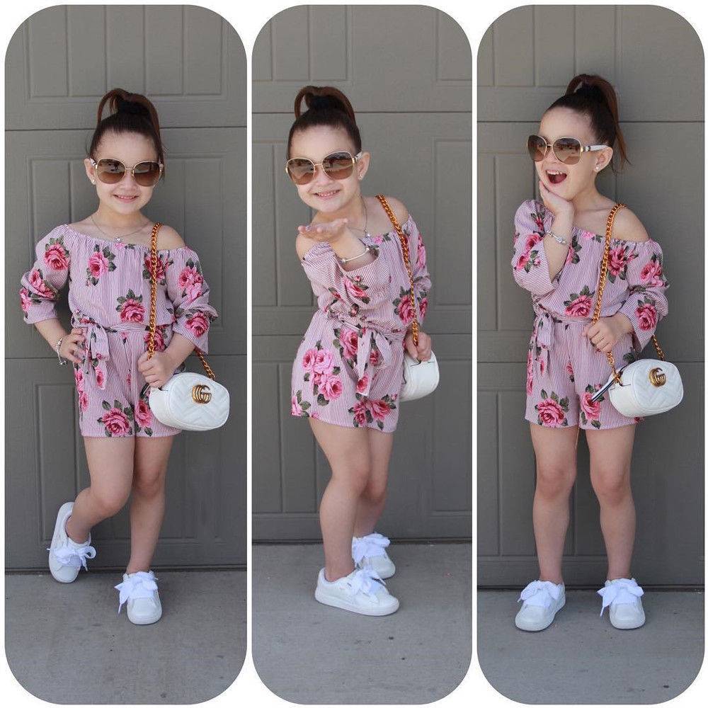 Pudcoco Girl Jumpsuits 6M-5Y US Kids Baby Girl Romper Floral Jumpsuit Sunsuit Summer Outfits Clothes