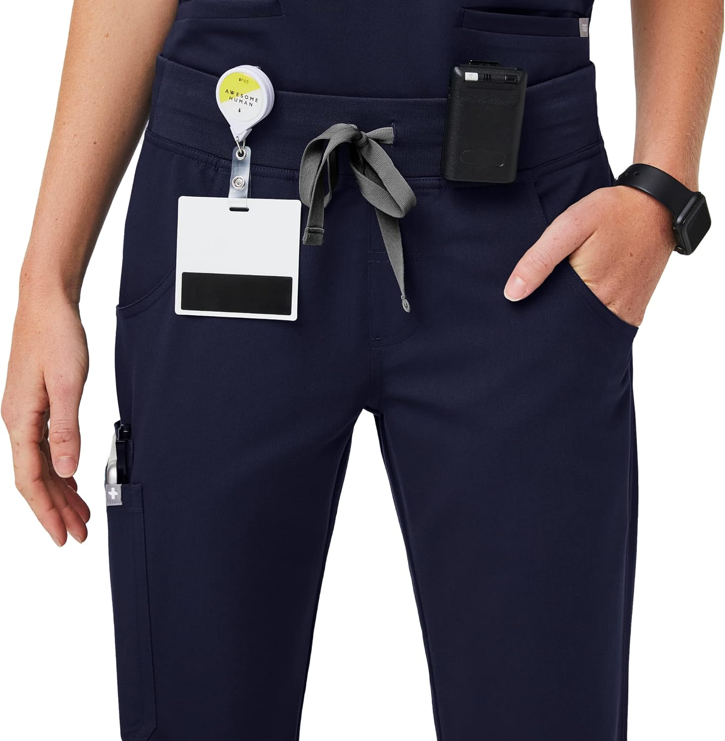 FIGS Kade Cargo Scrub Pants for Women — Classic Fit, Straight Leg, 4 Pockets, Yoga Waistband, Anti-Wrinkle