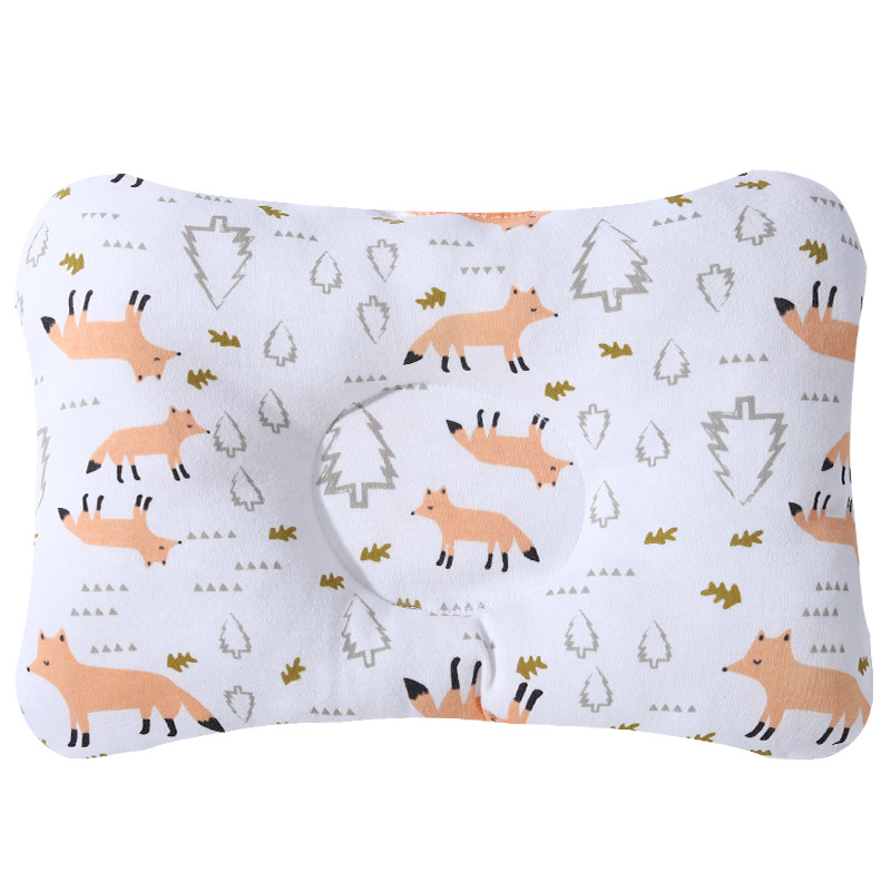 Baby pillow shape pillow anti-eccentric head pure cotton breathable pillow cotton baby pillow baby shape pillow