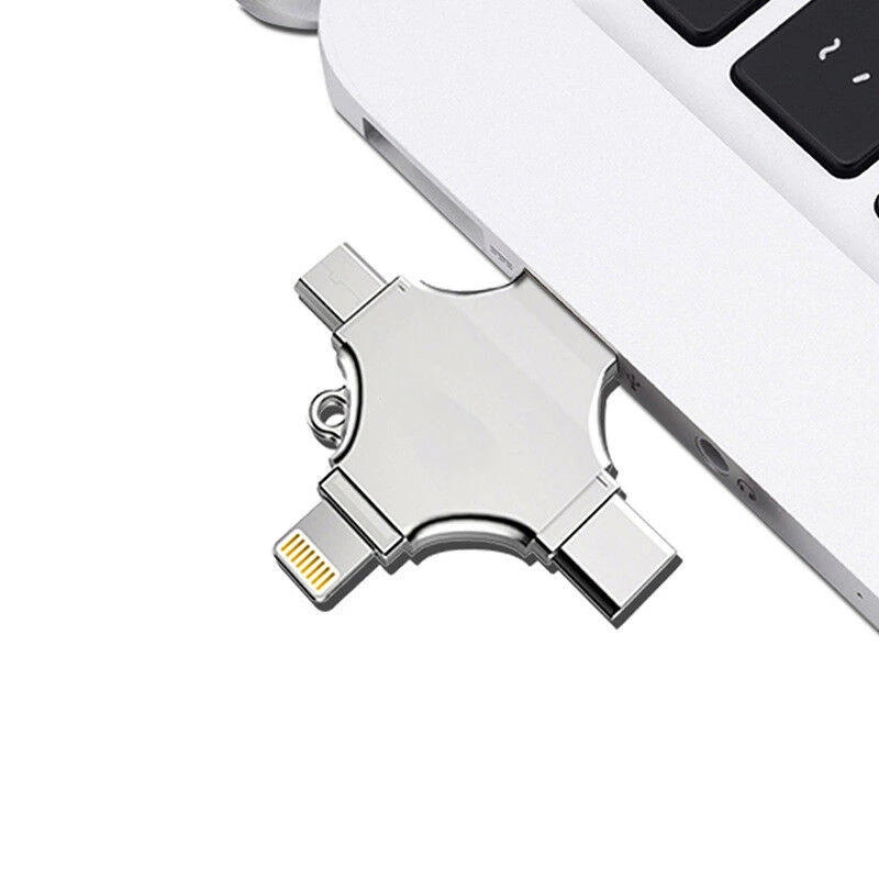4 in 1 Type-C OTG USB Flash Drive 16GB 32GB Pendrive 64GB USB Stick 128GB 256GB Memory Stick For iPhone Android PC 256 GB